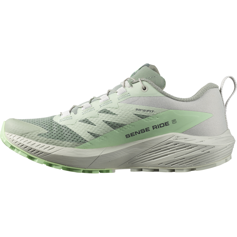Salomon Womens Sense Ride 5 Lily Pad/Metal/Green Ash-5